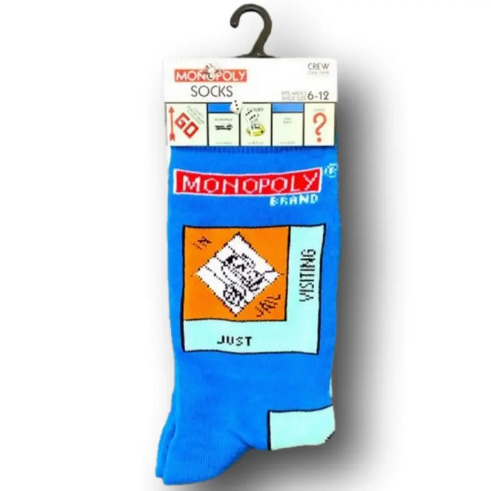 3/$20 Monopoly Board Game Funny Novelty Crew Socks - NWT